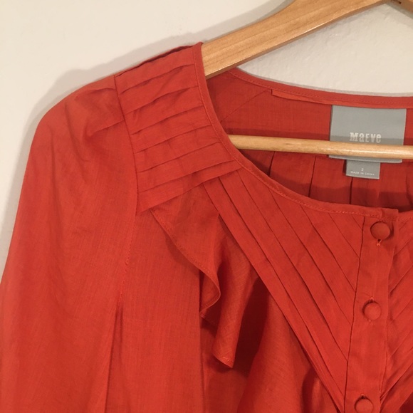 ANTHROPOLOGIE Button Down Smoked Orange Shirt - Picture 5 of 12